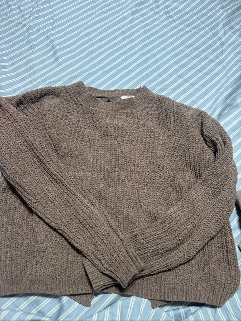 Men's Brown Knit Crewneck Sweater